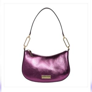 Kate Spade Shimmering Rasberry Pink Hue Purple Leather Shoulder Bag